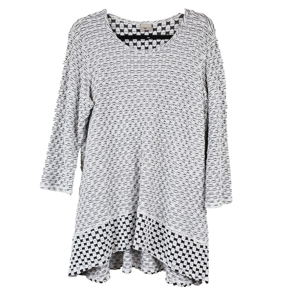 CMC Color Me Cotton Top Womens XXL TUNIC Lagenlook Art To‎ Wear Knit Textured